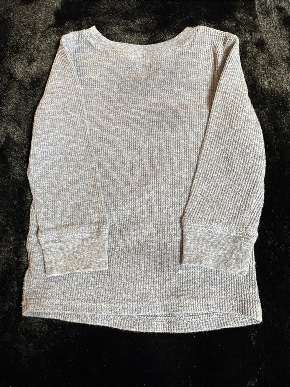 Cat & Jack Light Gray Waffle Thermal Long-Sleeve Top
